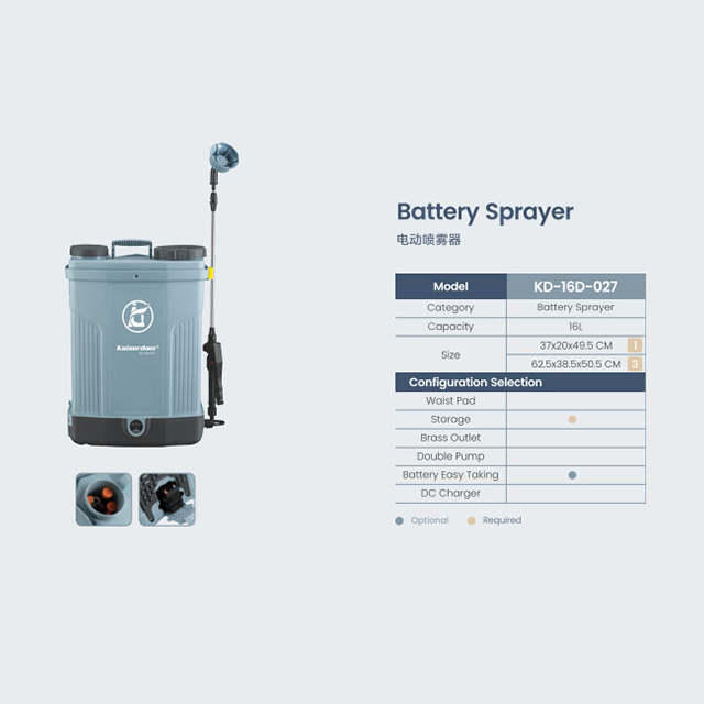 Kaiserdom 20L Electric Battery Sprayer Knapsack Agricultural Backpack Sprayer